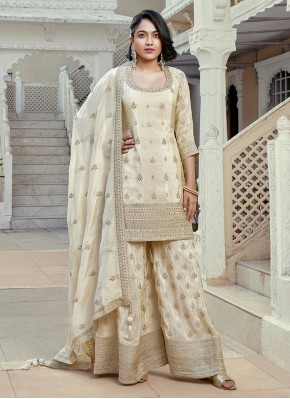 Heavy Silk Embroidered Sharara Set