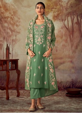 Silk Green Trendy Salwar Suit