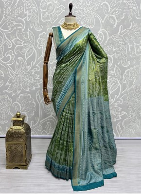 Silk Green Weaving Saree