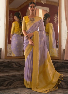 Silk Lavender Weaving Saree