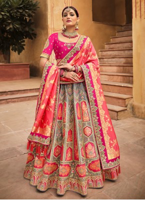Silk Multi Colour Trendy Lehenga Choli