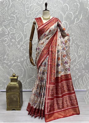 Silk Multi Colour Weaving Trendy Saree