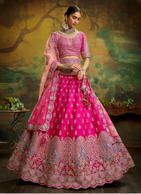 Silk Pink Stone Trendy Lehenga Choli