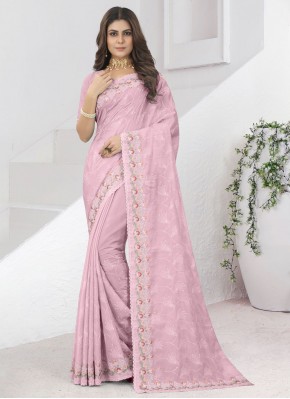 Silk Pink Traditional Saree