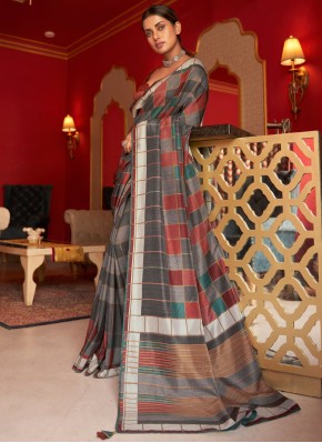 Silk Printed Multi Colour Traditional Saree
