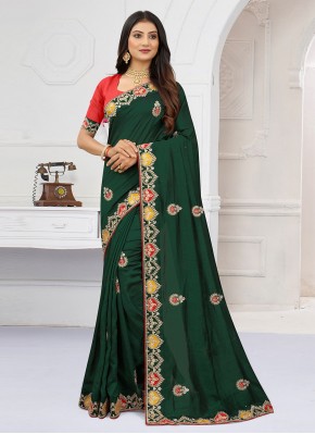Silk Stone Green Classic Saree