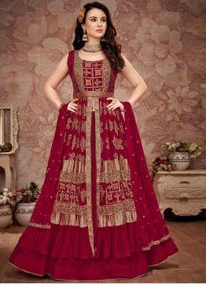 Silk Traditional Work Jacket Style Lehngha Choli for Bridal