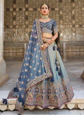 Silk Zari Designer Lehenga Choli in Blue