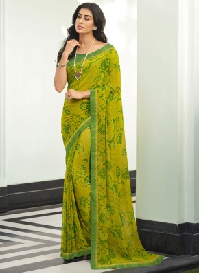 Sonorous Georgette Green Traditional Saree