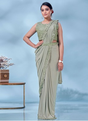 Sonorous Sea Green Sequins Imported Classic Saree