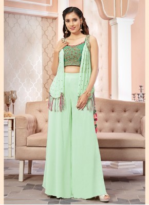 Sophisticated Chiffon Hand Work Indo Western Style Suit