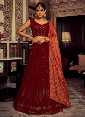 Sophisticated Georgette Engagement A Line Lehenga 