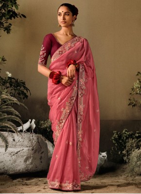 Sophisticated Pink Contemporary Saree