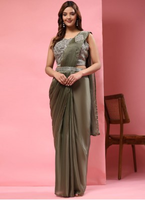 Sophisticated Satin Party Contemporary Style Saree