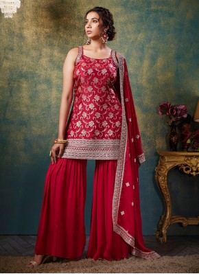 Sorcerous Designer Ready made Palazzo Dress Embroidered in Silk