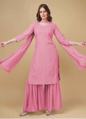 Spectacular Pink Embroidered Designer Salwar Suit