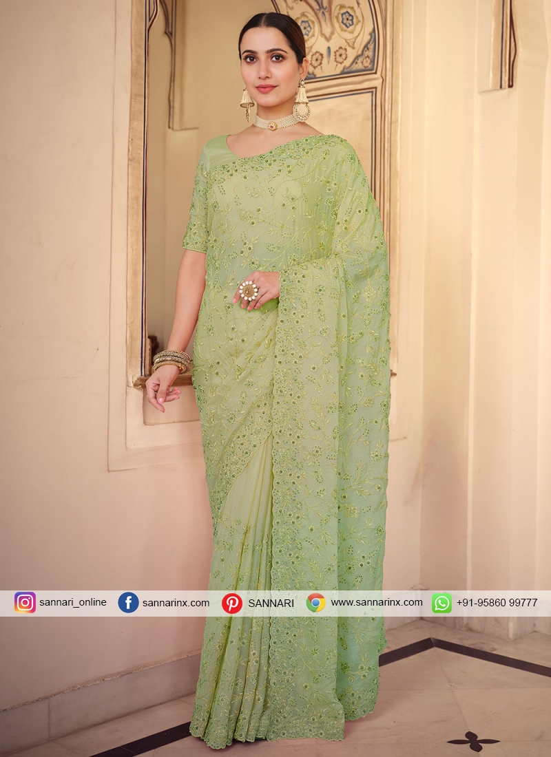 Splendid Green Classic Saree