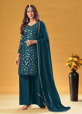 Staring Faux Georgette Embroidered Readymade Salwar Suit
