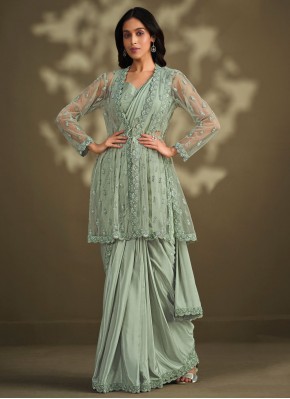 Sterling Sea Green Sequins Saree
