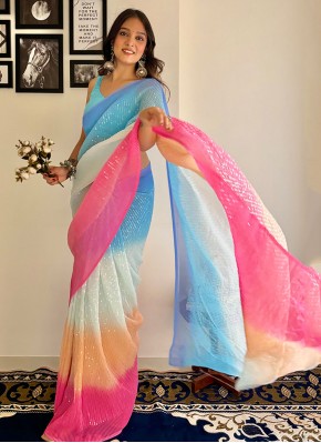 Striking Sequins Multi Colour Trendy Saree