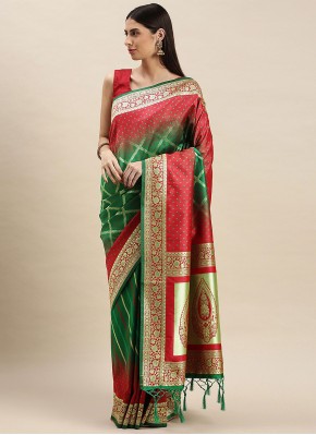 Sunshine Green and Pink Traditional Designer Saree
