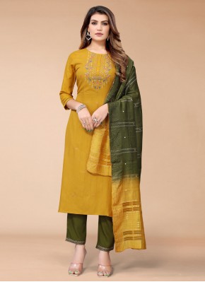 Sunshine Mustard Viscose Straight Salwar Suit