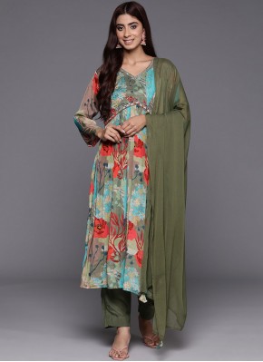 Tiptop Silk Green Embroidered Trendy Salwar Kameez
