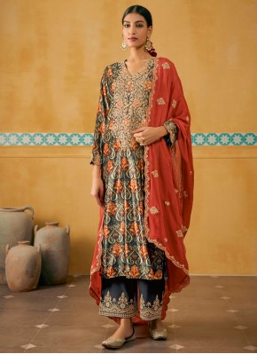 Topnotch Multi Colour Embroidered Salwar Suit