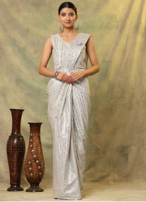 Trendy Saree Mirror Imported in Off White