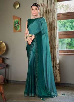 Trendy Saree Swarovski Silk in Teal