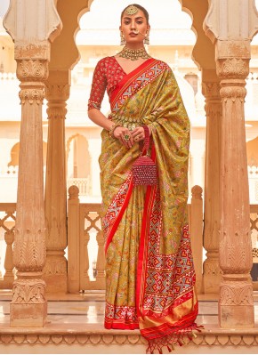 Tussar Silk Weaving Trendy Saree in Khaki