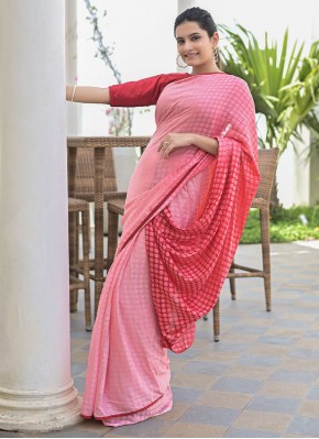 Unique Pink Trendy Saree