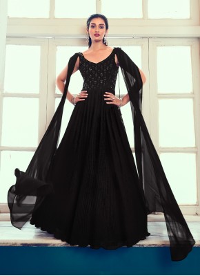 Vibrant Black Designer Gown
