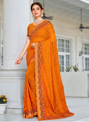 Vibrant Embroidered Classic Saree