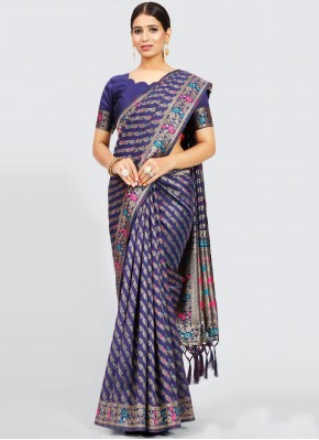 Weaving Art Silk Traditional Designer Saree in Blue