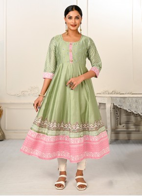 Whimsical Embroidered Reception Floor Length Kurti