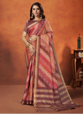 Woven Crepe Silk Classic Saree in Multi Colour