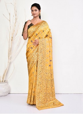 Yellow Ceremonial Designer Saree