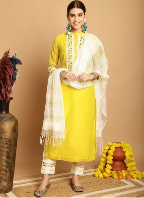 Yellow Color Trendy Salwar Suit