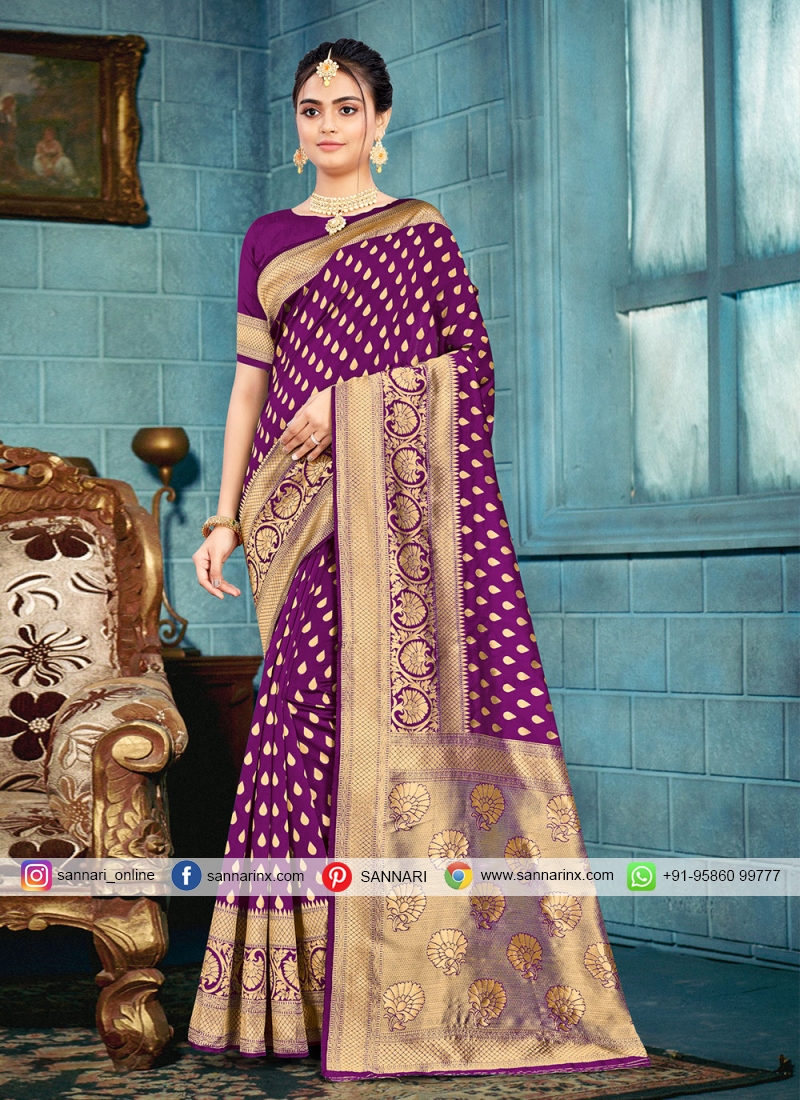 Zari Silk Saree in Purple